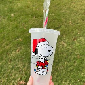 Christmas snoopy designed Starbucks reusable venti cold cup